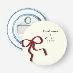 Eenvoudige elegante minimalistische rode boog button flesopener