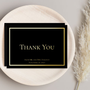 Eenvoudige Elegante Minimalistische Trouw Dankjewe Folie Feestdagenkaart