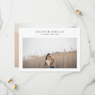 Eenvoudige Elegante Minimalistische Trouwfoto Save The Date