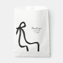 Eenvoudige elegante minimalistische zwarte strik bedankzakje