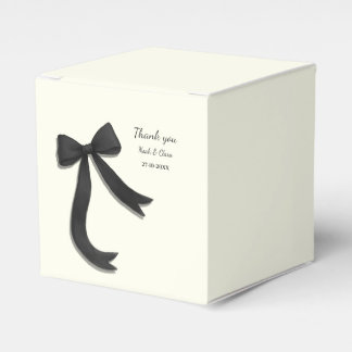 Eenvoudige Elegante Minimalistische Zwarte Strik K Bedankdoosjes