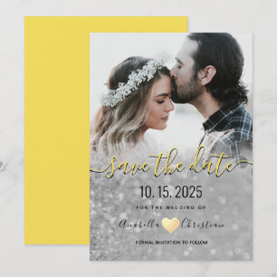 Eenvoudige Elegante Moderne Foto Bruiloft Save The Date
