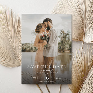 Eenvoudige Elegante Moderne Foto Huwelijk Bewaar d Save The Date