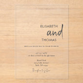 Eenvoudige elegante moderne minimalistische bruilo acryl uitnodigingen (Voorkant)