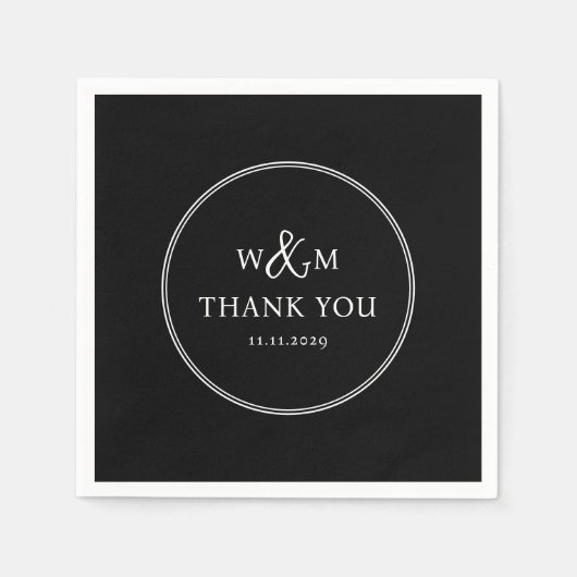 Eenvoudige Elegante Moderne Monogrammed Bruiloft Servet (Voorkant)