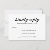 Eenvoudige Elegante Moderne Script Bruiloft RSVP Z (Voorkant)