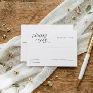 Eenvoudige Elegante Moderne Trouwmaaltijd Keuze RSVP Kaartje