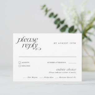 Eenvoudige Elegante Moderne Trouwmaaltijd Keuze RSVP Kaartje