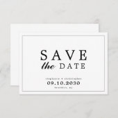 Eenvoudige Elegante Moderne Typografie Bewaar de D Save The Date (Voorkant / Achterkant)