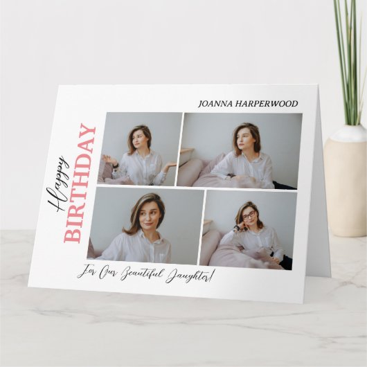 Eenvoudige Elegante Moderne Verjaardag Stijlvolle  Kaart (Voorkant)