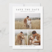 Eenvoudige elegante moderne vier foto save the date (Voorkant)