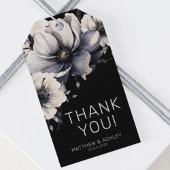 Eenvoudige Elegante Moderne Zwarte Bloem Bruiloft Cadeaulabel