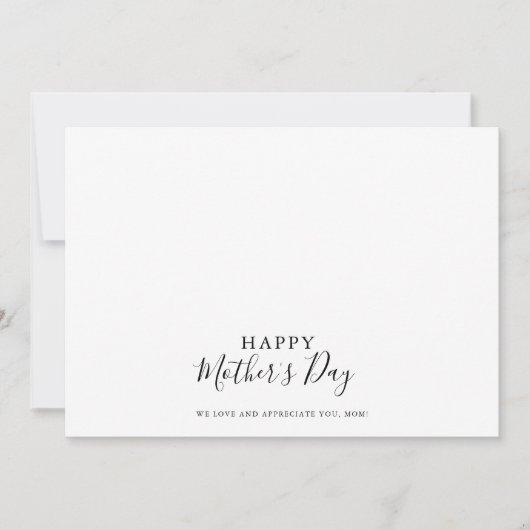Eenvoudige elegante Moederdag Kaart (Voorkant)