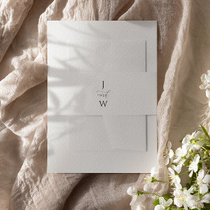 Eenvoudige Elegante monogram bruiloft Uitnodigingen Wikkel