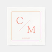 Eenvoudige elegante monogram servet (Voorkant)