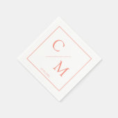 Eenvoudige elegante monogram servet (Hoek)