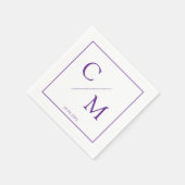 Eenvoudige elegante monogram servet (Hoek)