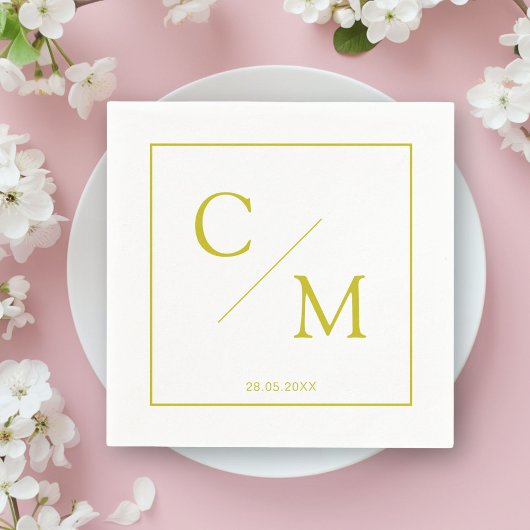 Eenvoudige elegante monogram servet