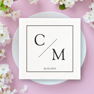 Eenvoudige elegante monogram servet