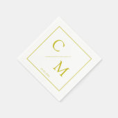 Eenvoudige elegante monogram servet (Hoek)