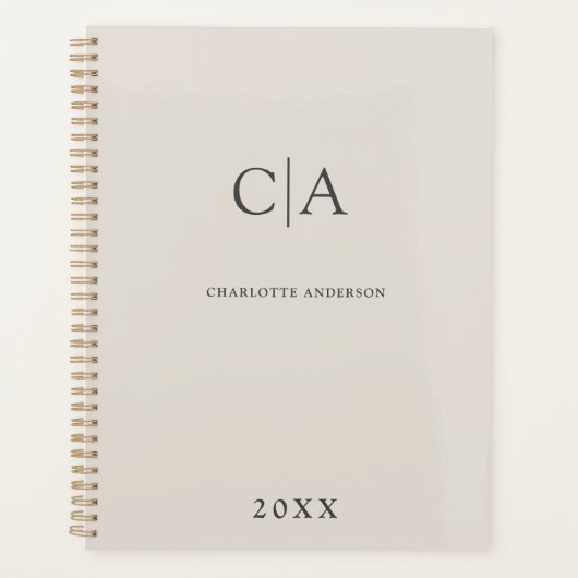 Eenvoudige, elegante monogram-uitnodigingsplanner planner (Voorkant)