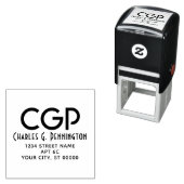 Eenvoudige Elegante Naam Retouradres LG Initiaal # Zelfinktende Stempel (In situ)