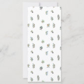 Eenvoudige elegante olijftakken boho bruiloftsmenu (Achterkant)