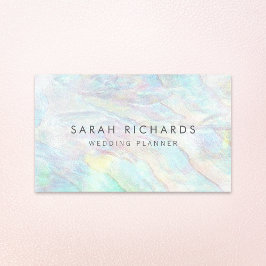 Eenvoudige Elegante Opal Wedding Planner Visitekaa Visitekaartje