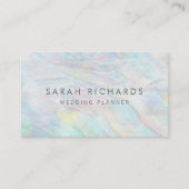 Eenvoudige Elegante Opal Wedding Planner Visitekaa Visitekaartje (Voorkant)