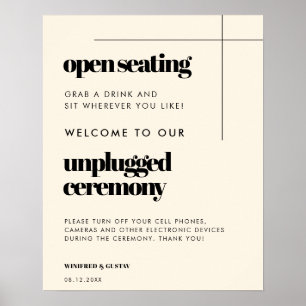 Eenvoudige elegante open zitting Unplugged ceremon Poster