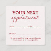 Eenvoudige elegante oude witte kersen rode schoonh afsprakenkaartje (Voorkant)