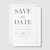 Eenvoudige elegante overlay bruiloft Sla de datum  Vellum Uitnodigingen (Offset)