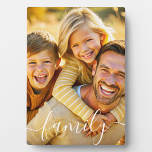 Eenvoudige, elegante overlay met familiefoto's fotoplaat