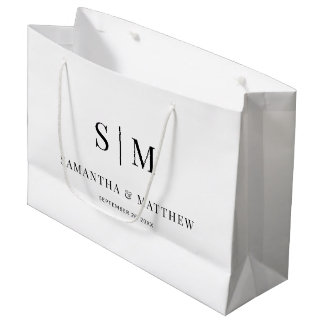 Eenvoudige Elegante Paar Initialen Wedding Sponsor Groot Cadeauzakje