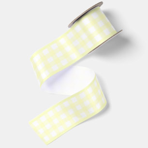 Eenvoudige Elegante Pastel Gele Cottagecore Gingha Lint