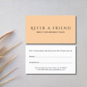 Eenvoudige Elegante Pastel Zwart Witte Referralkaa Aanbevelingskaartje