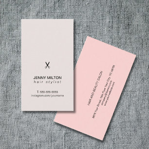Eenvoudige Elegante Pastelkleurige Zwarte Schaar K Visitekaartje