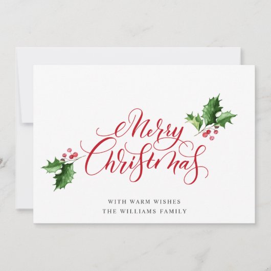 Eenvoudige Elegante Prettig Kerstfeest Groet Feestdagenkaart (Voorkant)