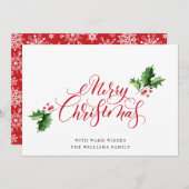 Eenvoudige Elegante Prettig Kerstfeest Groet Feestdagenkaart (Voorkant / Achterkant)