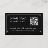 Eenvoudige Elegante QR Code Chique B & W bruiloft  Informatiekaartje (Voorkant)