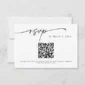 Eenvoudige Elegante QR Code RSVP Insert Kaart (Voorkant)
