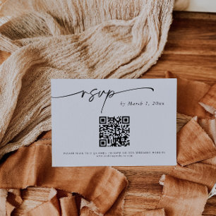 Eenvoudige Elegante QR Code RSVP Insert Kaart