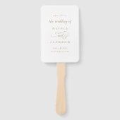 Eenvoudige elegante romantische script huwelijkspr handwaaier (Voorkant)