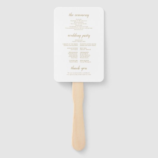 Eenvoudige elegante romantische scriptprogramma's handwaaier (Achterkant)