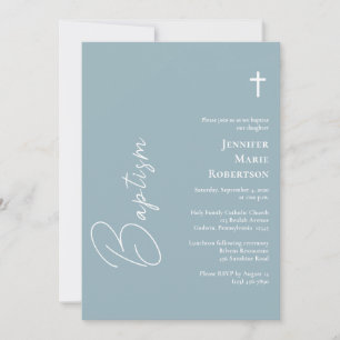 Eenvoudige Elegante Rooms-Katholieke Doop Kaart