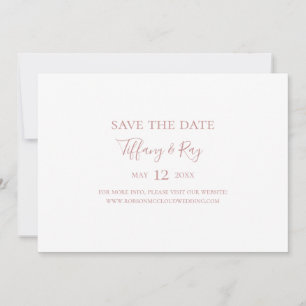 Eenvoudige Elegante Roze Gouden Horizontale Save t The Date
