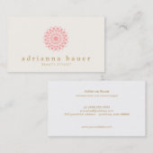 Eenvoudige Elegante Roze Mandala Visitekaartje (Voorkant / Achterkant)