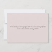 Eenvoudige Elegante Roze Roze Script Bedankkaart (Achterkant)