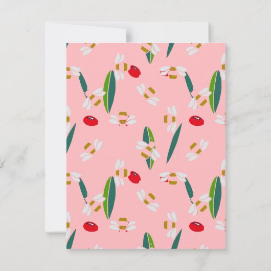 eenvoudige elegante roze valentijn notitiekaartje (Achterkant)