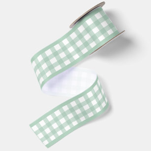 Eenvoudige Elegante Saliegroene Cottagecore Gingha Lint